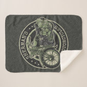 Aangepersonaliseerde NAAM Retro Militaire motorfie Sherpa Deken (Voorkant (horizontaal))