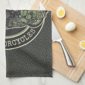 Aangepersonaliseerde NAAM Retro Militaire motorfie Theedoek (Quarter Fold)