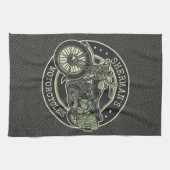 Aangepersonaliseerde NAAM Retro Militaire motorfie Theedoek (Horizontaal)