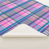 Aangepersonaliseerde naam van Cute Retro Pink Patt Sherpa Deken (3/4)