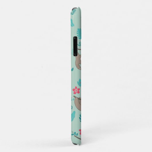 Aangepersonaliseerde naam van Cute Sloth Pattern Case-Mate iPhone Case (Achterkant/rechts)