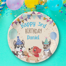 Aangepersonaliseerde naam van de puppy party Cute  Papieren Bordje