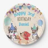Aangepersonaliseerde naam van de puppy party Cute Papieren Bordje (Voorkant)