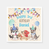 Aangepersonaliseerde naam van de puppy party Cute  Servet (Voorkant)