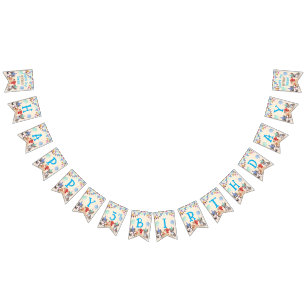 Aangepersonaliseerde naam van de puppy party Cute Vlaggetjes