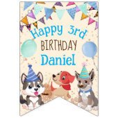 Aangepersonaliseerde naam van de puppy party Cute  Vlaggetjes (Eerste vlag)