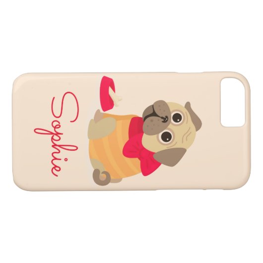 Aangepersonaliseerde naam van een leuke hond Case-Mate iPhone case (Achterkant (Horizontaal))