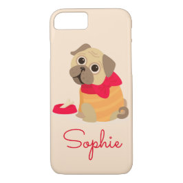 Aangepersonaliseerde naam van een leuke hond iPhone 8/7 hoesje