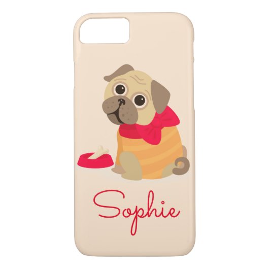 Aangepersonaliseerde naam van een leuke hond Case-Mate iPhone case (Achterkant)