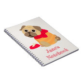 Aangepersonaliseerde naam van een leuke hond notitieboek (Rechterzijde)