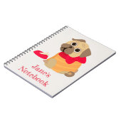 Aangepersonaliseerde naam van een leuke hond notitieboek (Linkerzijde)