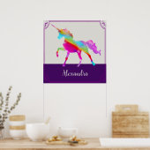 Aangepersonaliseerde naam van het kleurrijke Unico Poster (Keuken)