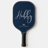 Aangepersonaliseerde naam van Navy Modern Minimal  Pickleball Paddle (Achterkant)