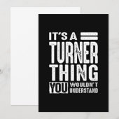 Aangepersonaliseerde naam van Turner Birthday Kaart (Voorkant / Achterkant)