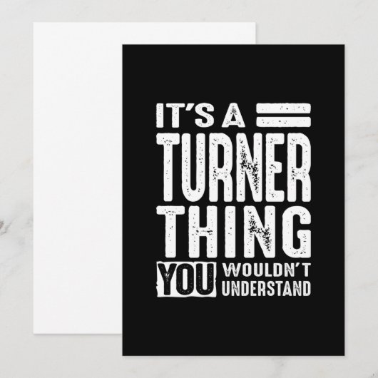 Aangepersonaliseerde naam van Turner Birthday Kaart (Voorkant / Achterkant)