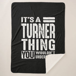 Aangepersonaliseerde naam van Turner Birthday Sherpa Deken