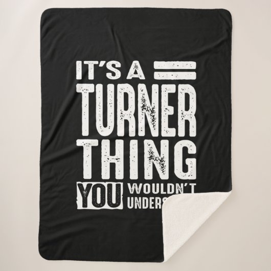 Aangepersonaliseerde naam van Turner Birthday Sherpa Deken (Voorkant)