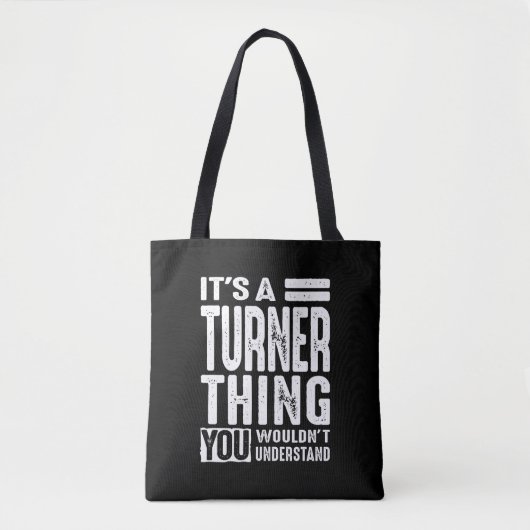 Aangepersonaliseerde naam van Turner Birthday Tote Bag (Voorkant)