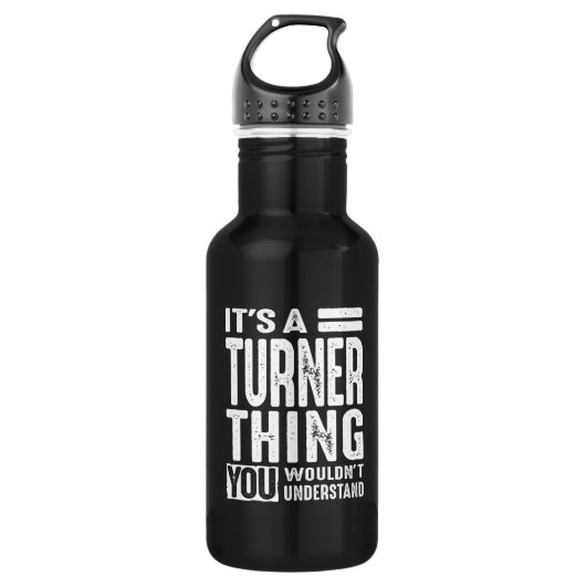 Aangepersonaliseerde naam van Turner Birthday Waterfles (Voorkant)