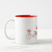 Aangepersonaliseerde naam voor Cute Beer Cycle Eif Tweekleurige Koffiemok (Links)