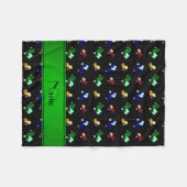 Aangepersonaliseerde naam zwarte trekkers fleece deken (Voorkant (Horizontaal))