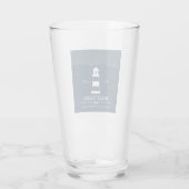 Aangepersonaliseerde Nautical Blue vuurtoren Boat Glas (Achterkant)
