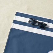 Aangepersonaliseerde Nautical Lighthouse Boat Name Strandlaken (In situ)