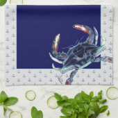 Aangepersonaliseerde Nautical Navy Anchor Recipe k Theedoek (Gevouwen)