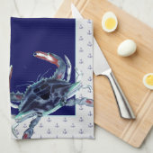 Aangepersonaliseerde Nautical Navy Anchor Recipe k Theedoek (Quarter Fold)