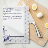 Aangepersonaliseerde Nautical Navy Anchor Recipe k Theedoek (Quarter Fold)
