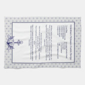 Aangepersonaliseerde Nautical Navy Anchor Recipe k Theedoek (Horizontaal)