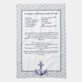 Aangepersonaliseerde Nautical Navy Anchor Recipe k Theedoek