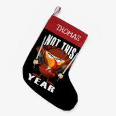 Aangepersonaliseerde Ninja Turkey not this Year Kleine Kerstsok (Voorkant (Hangend))