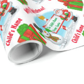 Aangepersonaliseerde Noordpool Santa! Cadeaupapier (Rol Hoek)