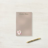 Aangepersonaliseerde notities voor Floral Cross Post-it® Notes (Op bureau)