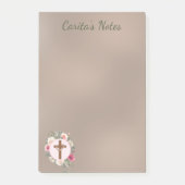Aangepersonaliseerde notities voor Floral Cross Post-it® Notes (Voorkant)