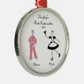 Aangepersonaliseerde Nutkraker Chinese Thea/Maid K Metalen Ornament (Rechts)
