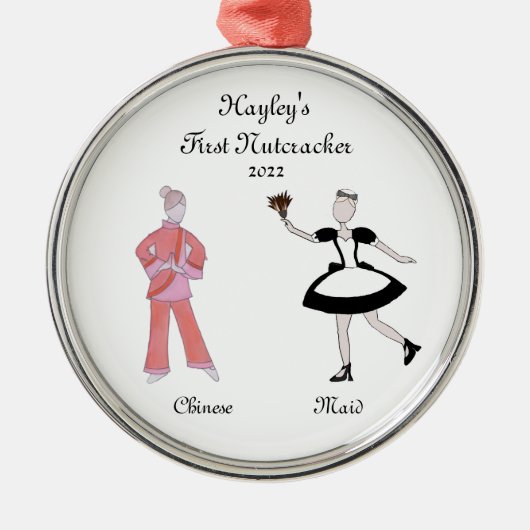 Aangepersonaliseerde Nutkraker Chinese Thea/Maid K Metalen Ornament (Voorkant)