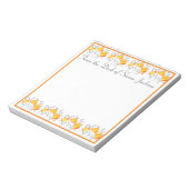 Aangepersonaliseerde Oranje Floral uit het Notitie Notitieblok (Linkerzijde)