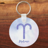 Aangepersonaliseerde Paars voor het astrologisch g Sleutelhanger (Achterkant)