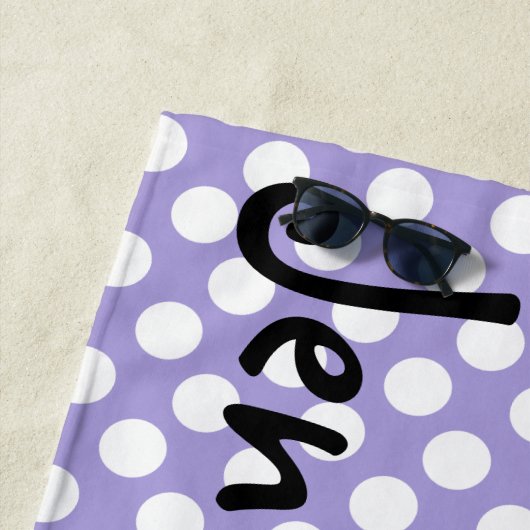 Aangepersonaliseerde Paarse poladoperhanddoek Strandlaken (In situ)