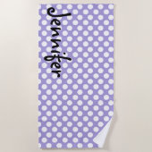 Aangepersonaliseerde Paarse poladoperhanddoek Strandlaken (Voorkant)