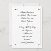 Aangepersonaliseerde partij Chic Elegant Kaart (Achterkant)