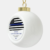 Aangepersonaliseerde politiefunctionaris Thin Blue Keramische Bal Ornament (Rechts)