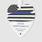 Aangepersonaliseerde politiefunctionaris Thin Blue Ornament (voorkant)