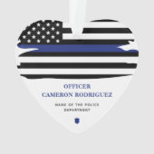 Aangepersonaliseerde politiefunctionaris Thin Blue Ornament (achterkant)