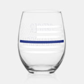 Aangepersonaliseerde politiefunctionaris Thin Blue Wijnglas Zonder Voet (Voorkant)