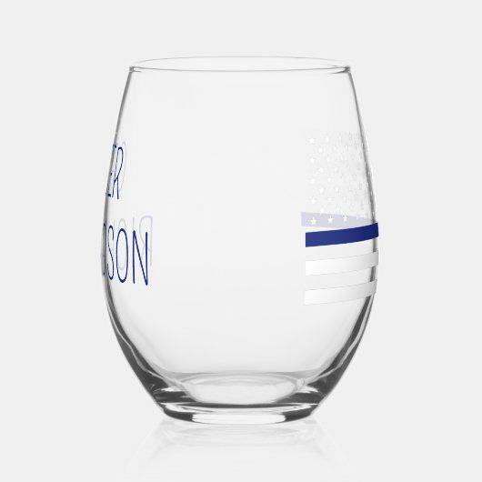 Aangepersonaliseerde politiefunctionaris Thin Blue Wijnglas Zonder Voet (Rechts)
