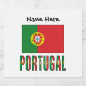 Aangepersonaliseerde Portugese vlag Sparkling Wijnetiket (Enkel label)