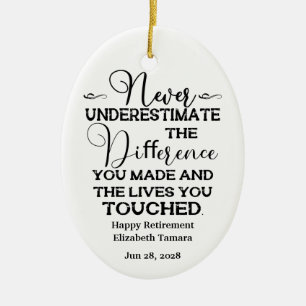 Aangepersonaliseerde quotes voor Happy Retirement Keramisch Ornament